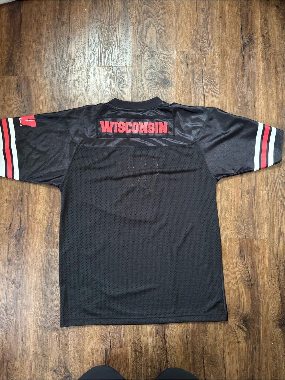 Y2K Youth STARTER Black and Red Wisconsin 'W' Football Jersey